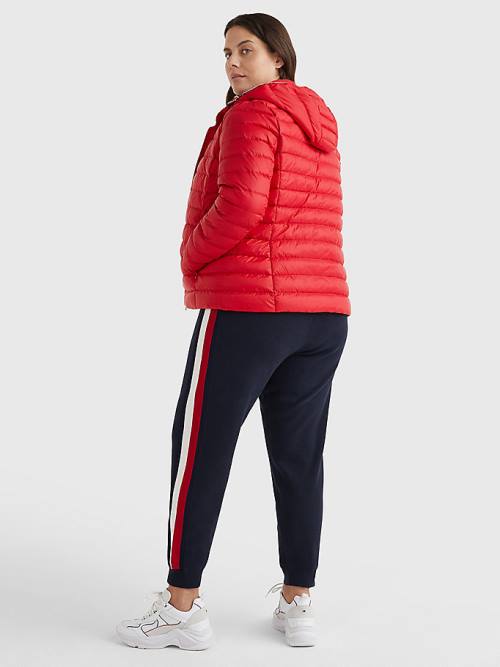 Red Tommy Hilfiger Curve Essential Removable Hood Down Women's Jackets | TH046EHL