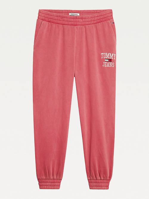 Red Tommy Hilfiger Curve Logo Relaxed Joggers Women's Pants | TH427HUB