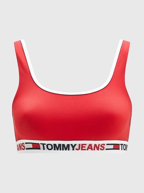 Red Tommy Hilfiger Cutout Detail Bikini Bralette Women's Swimwear | TH934NCZ