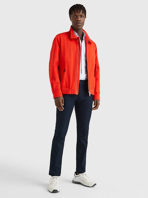 Red Tommy Hilfiger Elevated Stand-Up Collar Harrington Men's Jackets | TH802MJD