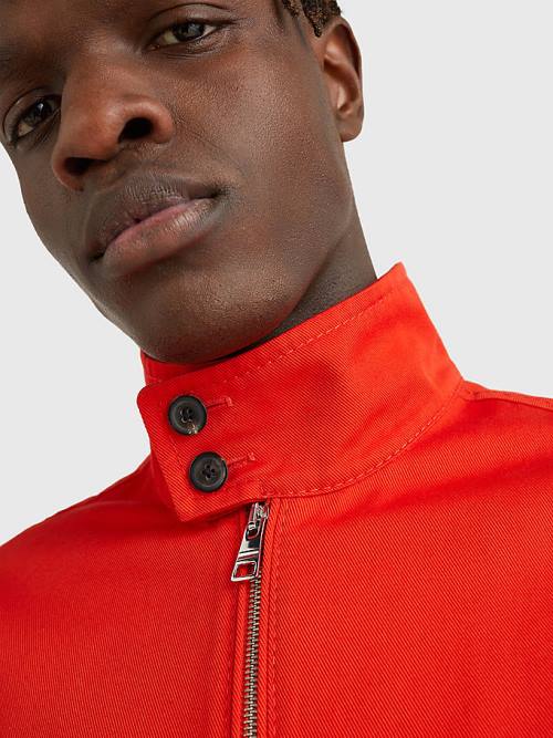 Red Tommy Hilfiger Elevated Stand-Up Collar Harrington Men's Jackets | TH802MJD