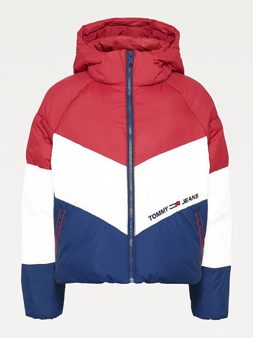 Red Tommy Hilfiger Essential Down Chevron Puffer Women's Jackets | TH216ICA