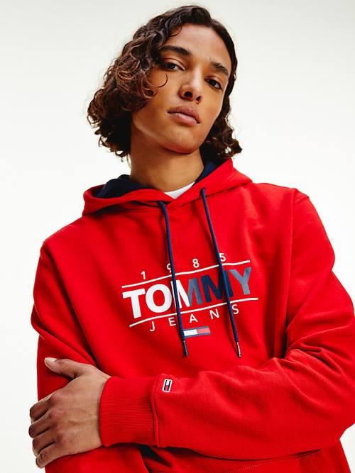 Red Tommy Hilfiger Essential Graphic Men's Hoodie | TH567SHN