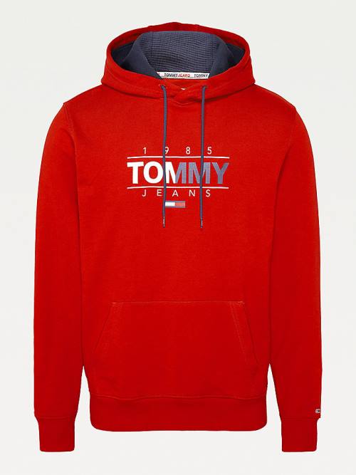 Red Tommy Hilfiger Essential Graphic Men's Hoodie | TH567SHN