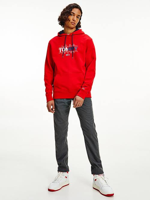 Red Tommy Hilfiger Essential Graphic Men\'s Hoodie | TH567SHN