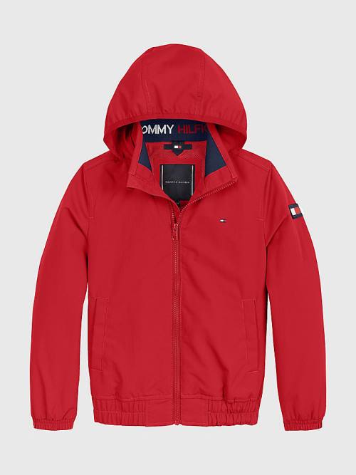 Red Tommy Hilfiger Essential Hooded Boys\' Jackets | TH645CUG