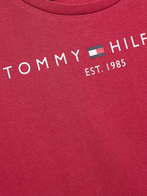 Red Tommy Hilfiger Essential Logo Girls' T Shirts | TH698IJV