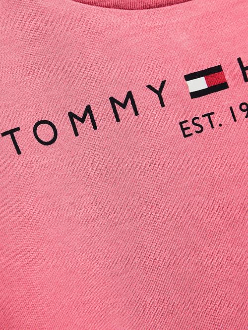 Red Tommy Hilfiger Essential Logo Girls' T Shirts | TH970OKV