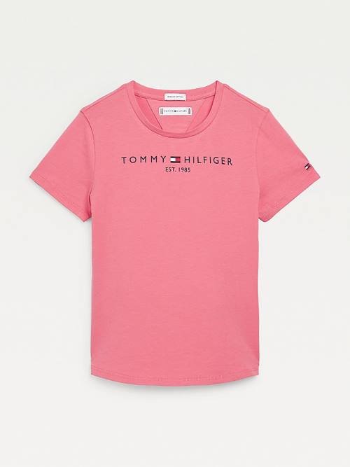 Red Tommy Hilfiger Essential Logo Girls\' T Shirts | TH970OKV