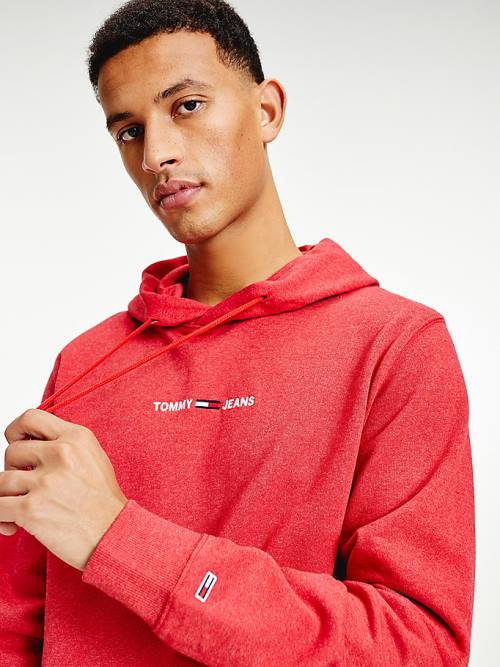 Red Tommy Hilfiger Essential Logo Men's Hoodie | TH539ODN