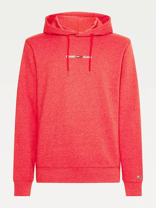 Red Tommy Hilfiger Essential Logo Men's Hoodie | TH539ODN