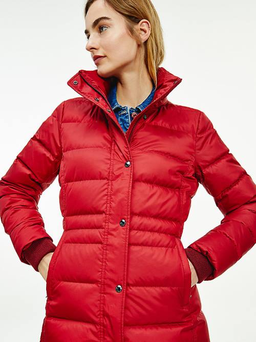 Red Tommy Hilfiger Essential Monogram Down-Filled Women's Jackets | TH359OCS