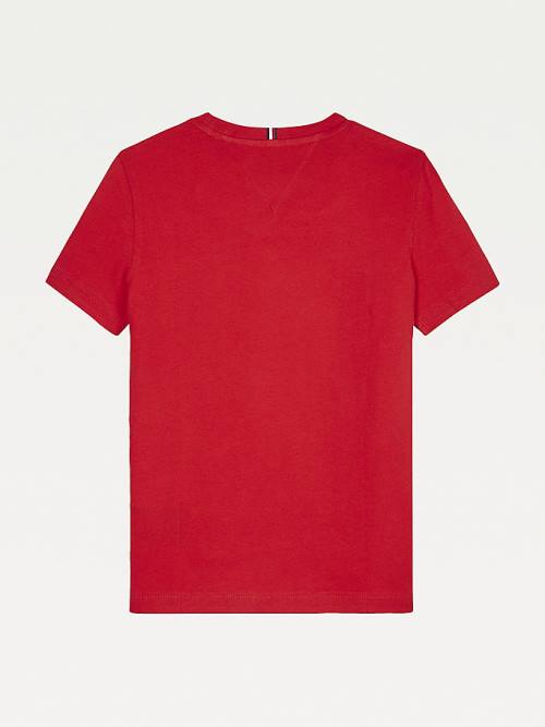 Red Tommy Hilfiger Essential Organic Cotton Logo Girls' T Shirts | TH943EZJ