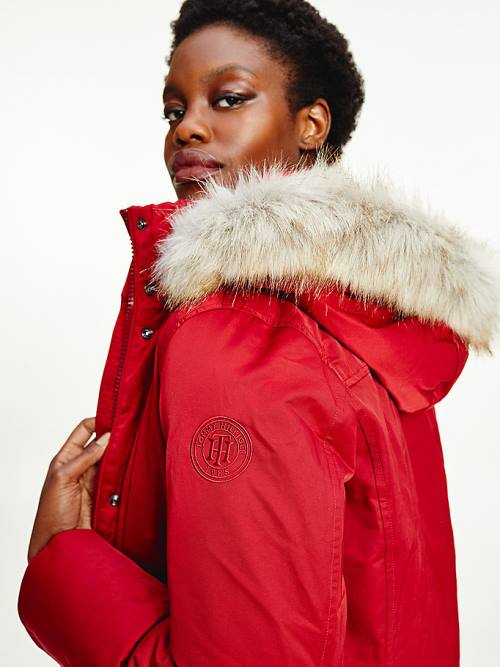 Red Tommy Hilfiger Essential Padded Parka Women's Coats | TH283XFP