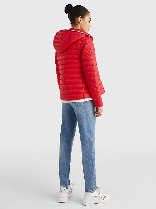 Red Tommy Hilfiger Essential Removable Hood Down Women's Jackets | TH531FIJ