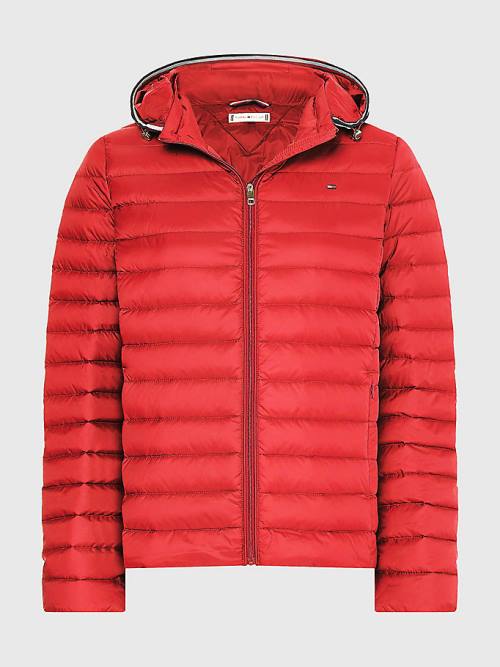 Red Tommy Hilfiger Essential Removable Hood Down Women's Jackets | TH531FIJ