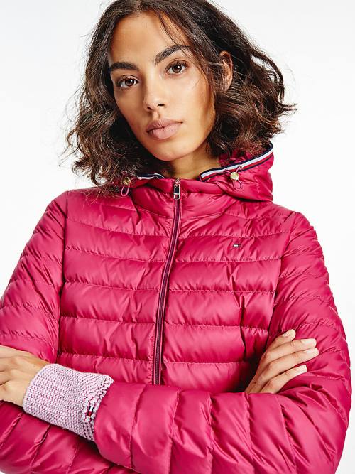 Red Tommy Hilfiger Essential Removable Hood Down Women's Jackets | TH821EHB