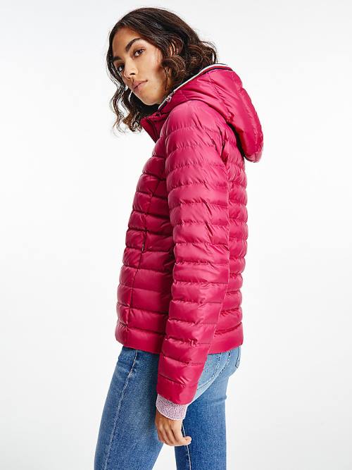 Red Tommy Hilfiger Essential Removable Hood Down Women's Jackets | TH821EHB