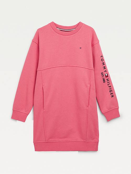 Red Tommy Hilfiger Essential Sweatshirt Girls\' Dress | TH486KGL