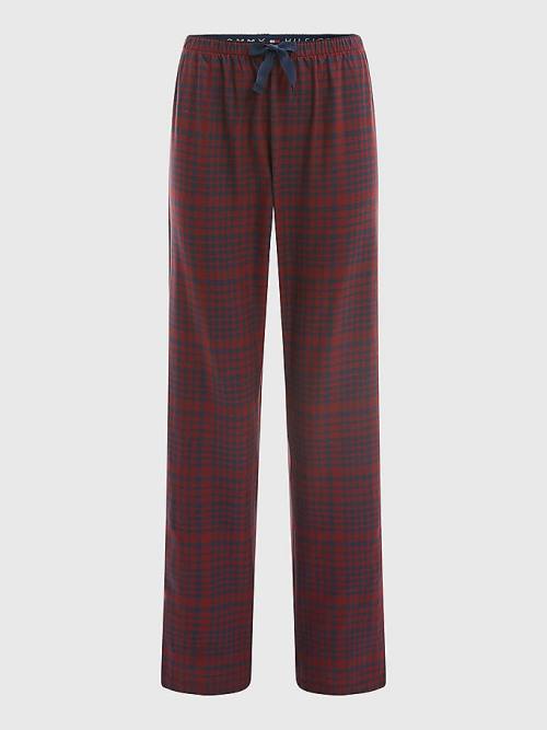 Red Tommy Hilfiger Exclusive Cotton Flannel Trousers Women\'s Pyjamas | TH362LBM