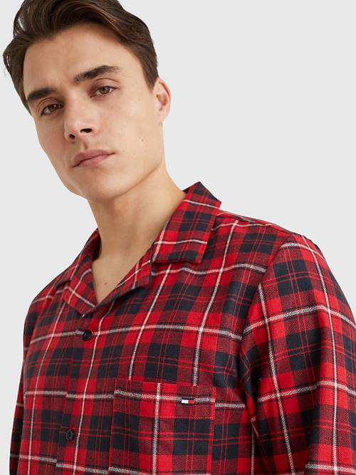 Red Tommy Hilfiger Exclusive Flannel Shirt And Trousers Set Men's Pyjamas | TH068VYF