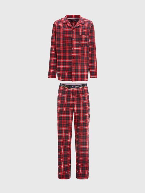 Red Tommy Hilfiger Exclusive Flannel Shirt And Trousers Set Men's Pyjamas | TH068VYF