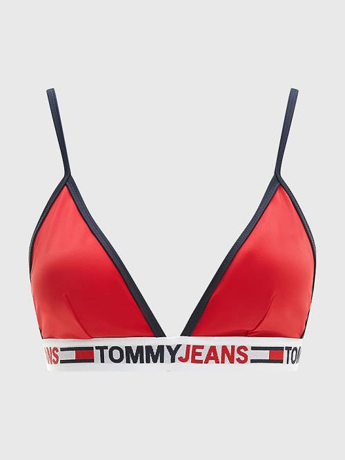 Red Tommy Hilfiger Fixed Triangle Bikini Top Women's Swimwear | TH302EKA