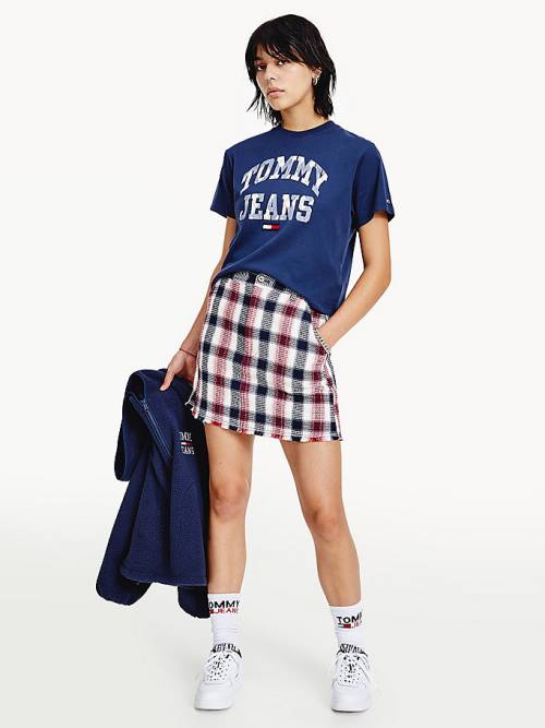 Red Tommy Hilfiger Gingham Check Mini Women's Skirts | TH081BCN