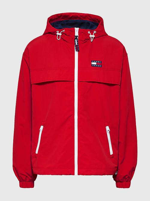 Red Tommy Hilfiger Hooded Chicago Windbreaker Women's Jackets | TH035XAF