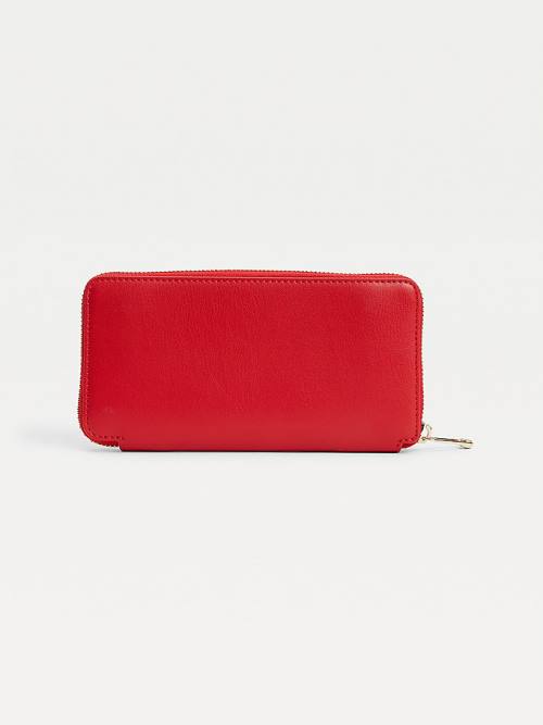 Red Tommy Hilfiger Iconic Large Zip-Around Women's Wallets | TH127GIR