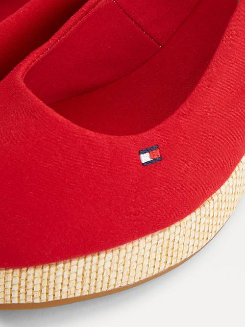 Red Tommy Hilfiger Iconic Slingback Espadrille Wedges Women's Sandals | TH670MES