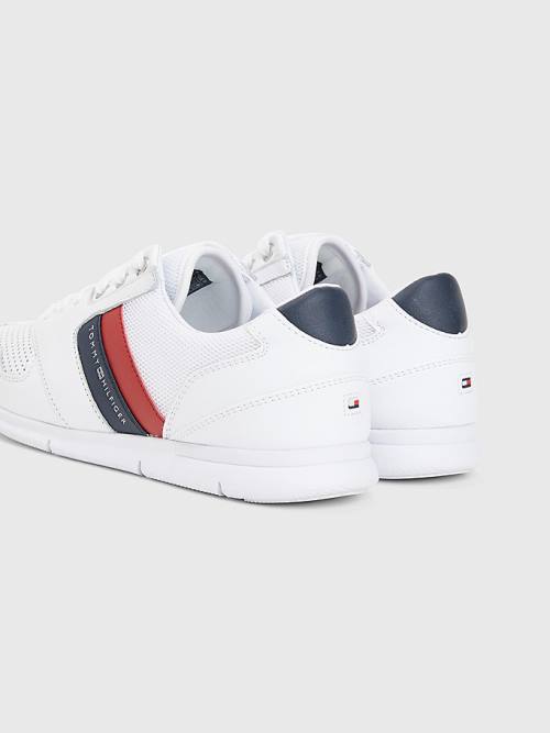 Red Tommy Hilfiger Lightweight Perforated Leather Women's Sneakers | TH457TBM