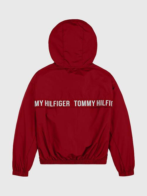 Red Tommy Hilfiger Logo Tape Chicago Windbreaker Girls' Jackets | TH457GDZ