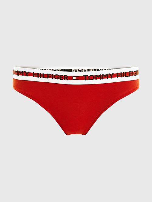 Red Tommy Hilfiger Logo Tape Waistband Briefs Women's Underwear | TH038MOC