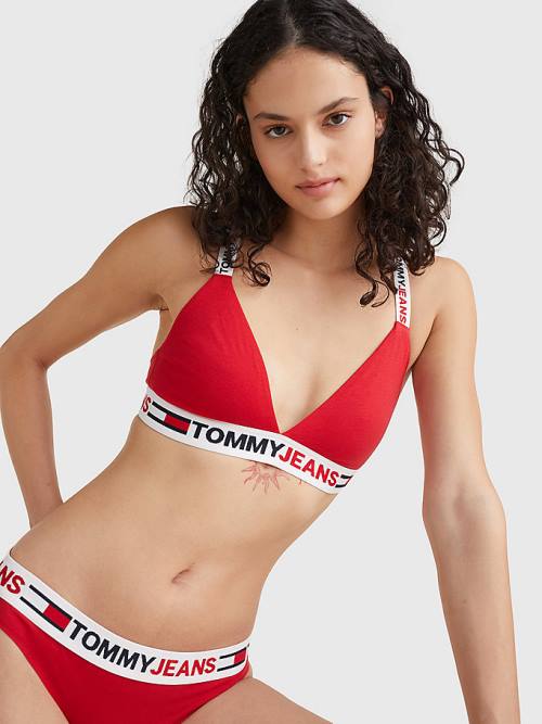 Red Tommy Hilfiger Logo Underband Triangle Bra Women's Underwear | TH971EGI