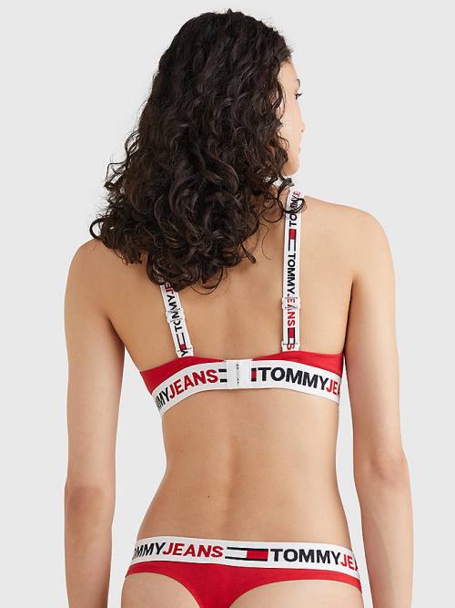 Red Tommy Hilfiger Logo Underband Triangle Bra Women's Underwear | TH971EGI