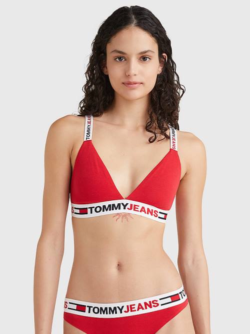 Red Tommy Hilfiger Logo Underband Triangle Bra Women\'s Underwear | TH971EGI