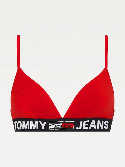 Red Tommy Hilfiger Logo Underband Unlined Triangle Bra Women's Underwear | TH759UPE