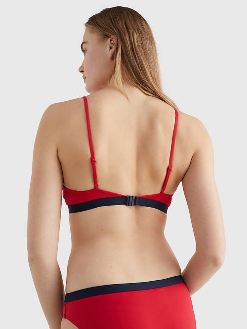 Red Tommy Hilfiger Logo Waistband Bikini Bralette Women's Swimwear | TH254OCL