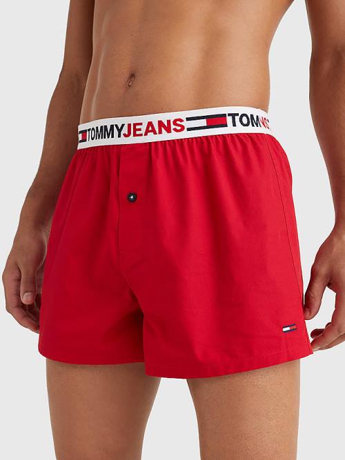 Red Tommy Hilfiger Logo Waistband Boxer Shorts Men\'s Underwear | TH536PAL