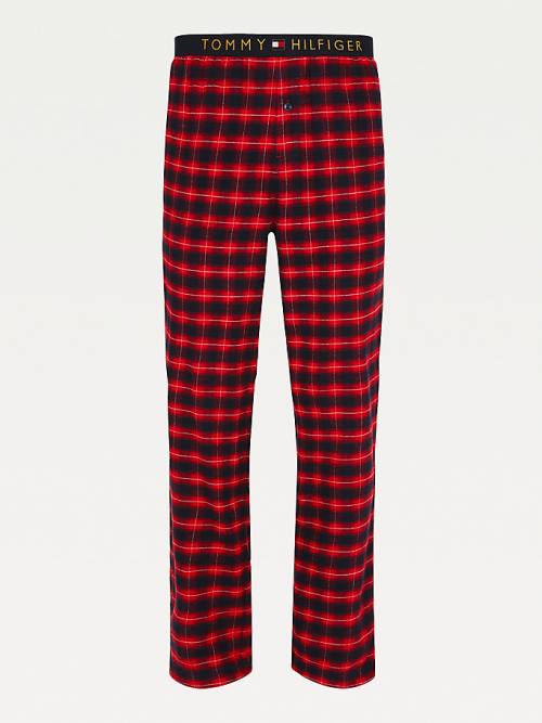 Red Tommy Hilfiger Logo Waistband Cotton Bottoms Men's Pyjamas | TH807OND