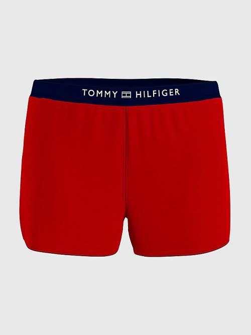 Red Tommy Hilfiger Logo Waistband Terry Shorts Women\'s Swimwear | TH147LUK