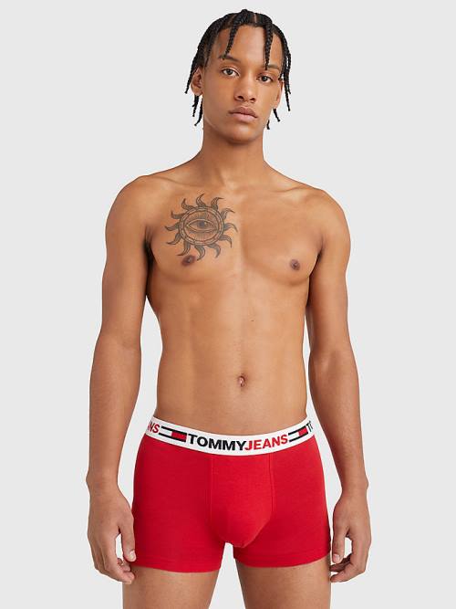 Red Tommy Hilfiger Logo Waistband Trunks Men's Underwear | TH512MXC