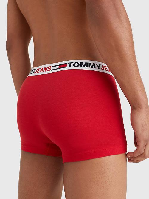 Red Tommy Hilfiger Logo Waistband Trunks Men's Underwear | TH512MXC