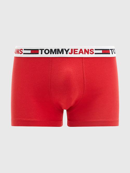 Red Tommy Hilfiger Logo Waistband Trunks Men's Underwear | TH512MXC