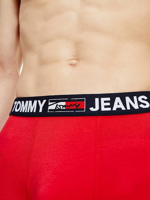 Red Tommy Hilfiger Logo Waistband Trunks Men's Underwear | TH851MQA