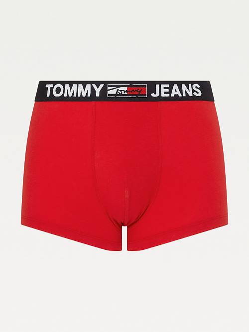 Red Tommy Hilfiger Logo Waistband Trunks Men's Underwear | TH851MQA