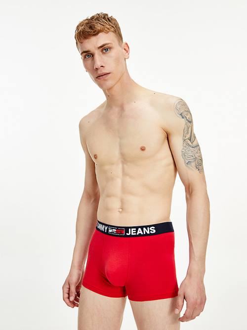 Red Tommy Hilfiger Logo Waistband Trunks Men\'s Underwear | TH851MQA