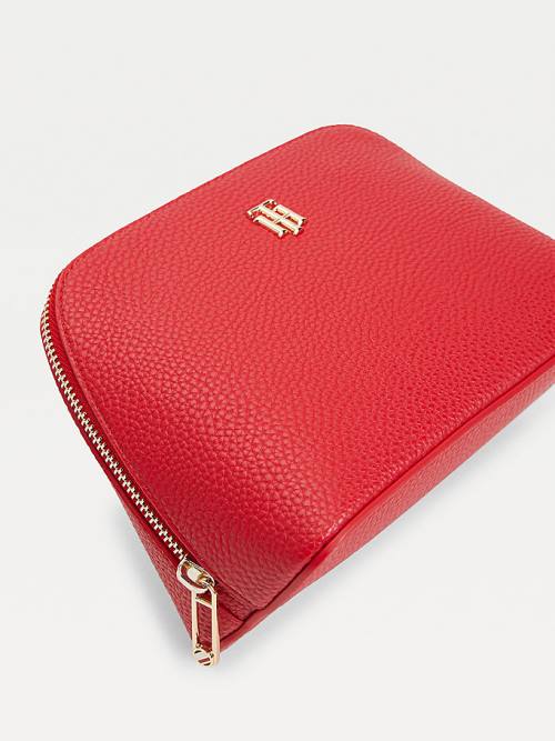 Red Tommy Hilfiger Logo Washbag Women's Bags | TH760YHK