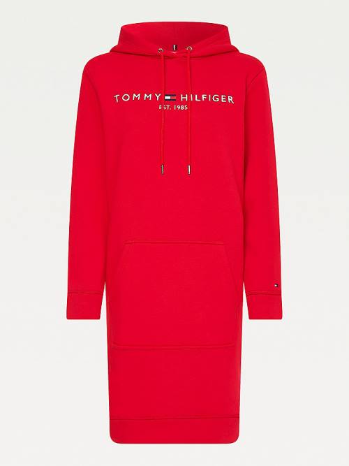 Red Tommy Hilfiger Logo Women's Dress | TH307JWO